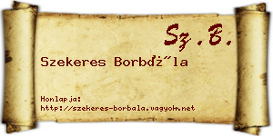 Szekeres Borbála névjegykártya